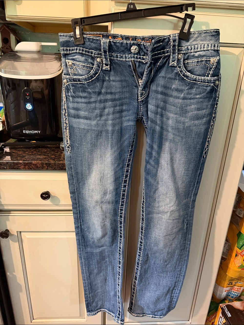 Rock Revival Medium Blue Washed Straight-Leg Jeans